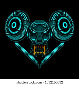 Tiger Robot Head geometric vector illustration