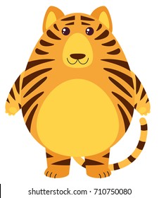 Tiger with round body illustration