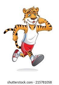 tiger is running like athletes runners