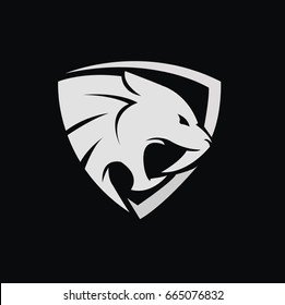 tiger / saber vector design within a shield in vector format.