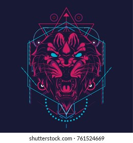 Tiger sacred geometric style