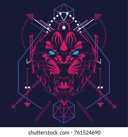Tiger sacred geometric style