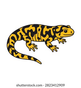 Tiger salamander vector icon for nature design.