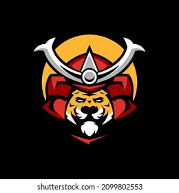 Tiger Samurai Mascot Logo Templates
