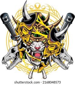 Tiger samurai with premium quality stock vector