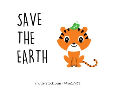 tiger save the earth card