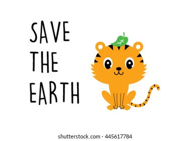 tiger save the earth card