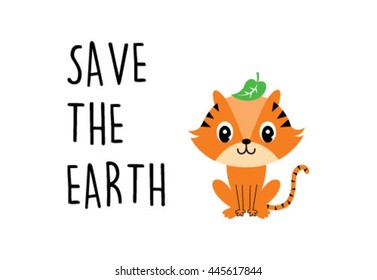 tiger save the earth card