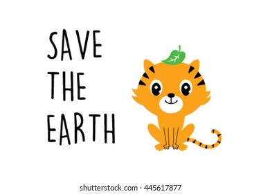 tiger save the earth card