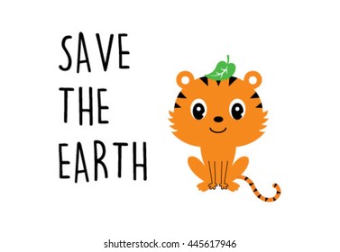 tiger save the earth card
