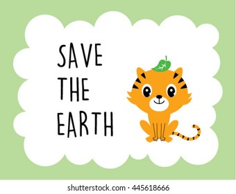 tiger save the earth card