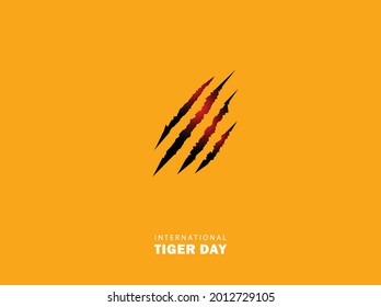 Tiger Scratch Vector Illustrations. Tiger Day Concept.