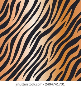 tiger, seamless animalistic pattern. Abstract illustration, black and gold . Safari, animal skin. For wallpaper, fabric, wrapping, background
