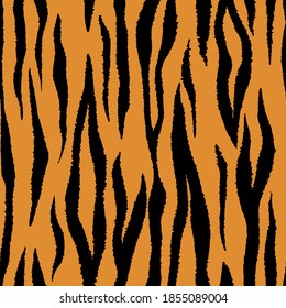 Premium Vector  Trendy yellow tiger seamless pattern wild animal skin  repeat texture print