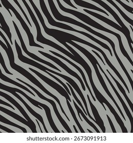 Patrón sin fisuras de tigre. Negro y gris. Antecedentes animales. Plantilla de Vector para la tela, materia textil, Fondo de pantalla, papel de embalaje
