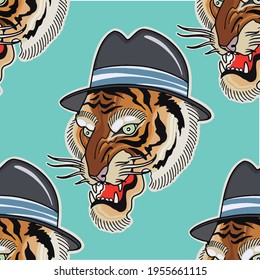 tiger seamless pattern in vector.