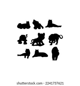 tiger set silhouette creative design