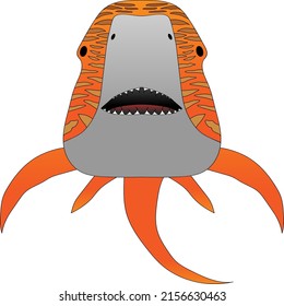 Tiger shark depicted in the sea vector