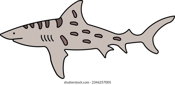 tiger shark houndshark leopard shark shark animal Outline