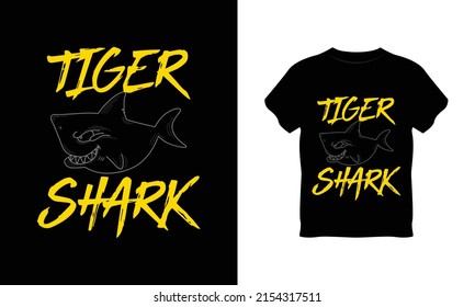 Tiger Shark typography t shirt design