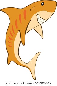 Tiger Shark Vector Cartoon Illustration