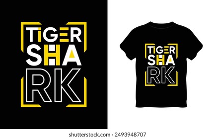 Tiger Shark Vektorgrafik Design, Tiger Shark Typografie T-Shirt Design