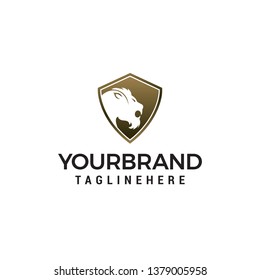 Tiger shield logo design concept template vector