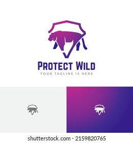 Tiger Shield Protect Wild Animal Nature Wildlife Logo