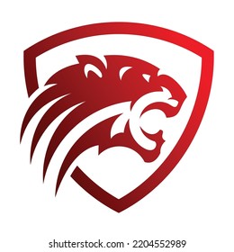 Tiger Shield Vector Logo Design Template
