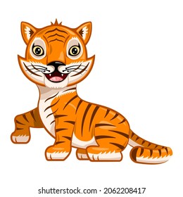 Tiger side view cartoon style