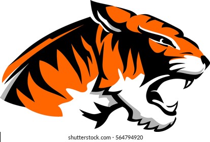 Tiger Side View Mascot