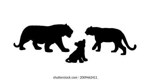 Silhouette Tiger 2022 - fondo aislado vectorial. Gatos salvajes