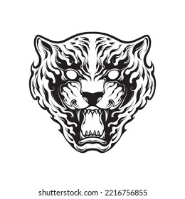Tiger Silhouette Art Vector Asset