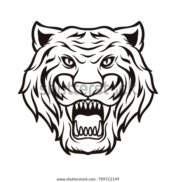 Tiger Silhouette Black White Logo Vector Stock Vector (Royalty Free ...