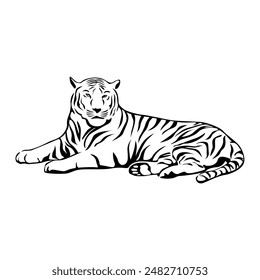 tiger silhouette design. wild animal sign and symbol.