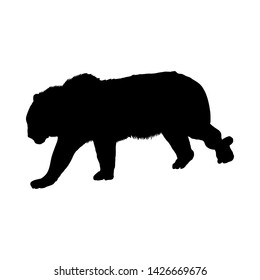 Tiger Silhouette. Highly Detailed Smooth Design. Vector Illustration.