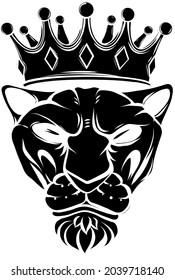 Tiger-Silhouettengrafik mit Kronvektordesign
