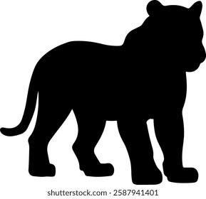 Tiger silhouette illustration vector design.