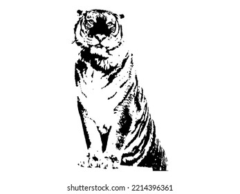 tiger silhouette isolated design vector