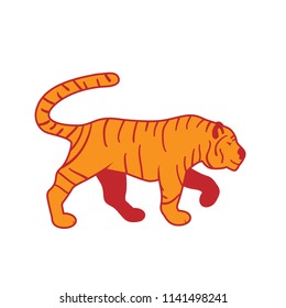 tiger silhouette isolated on white background. tiger logo - vector illustration