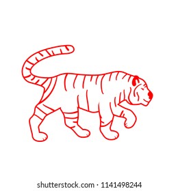 tiger silhouette isolated on white background. tiger logo - vector illustration