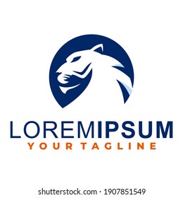 Plantilla de diseño del logotipo de la silueta del tigre