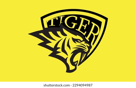 Tiger silhouette logo head animal 
