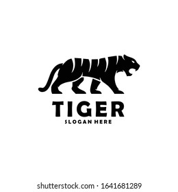 tiger silhouette logo vector design