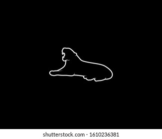 Tiger Silhouette on Black Background. Isolated Vector Animal Template for Logo Company, Icon, Symbol etc