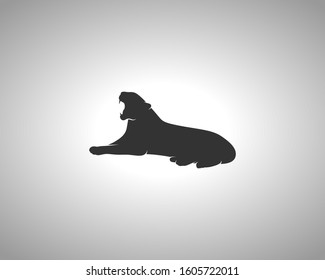 Tiger Silhouette on White Background. Isolated Vector Animal Template for Logo Company, Icon, Symbol etc