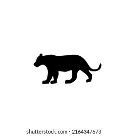 Tiger-Silhouette auf weißem Hintergrund