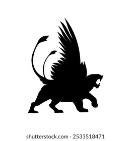 tiger silhouette on white background.