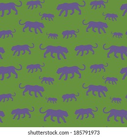 Tiger silhouette seamless pattern