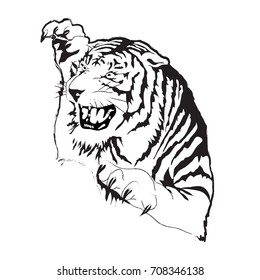 Tiger silhouette, Vector